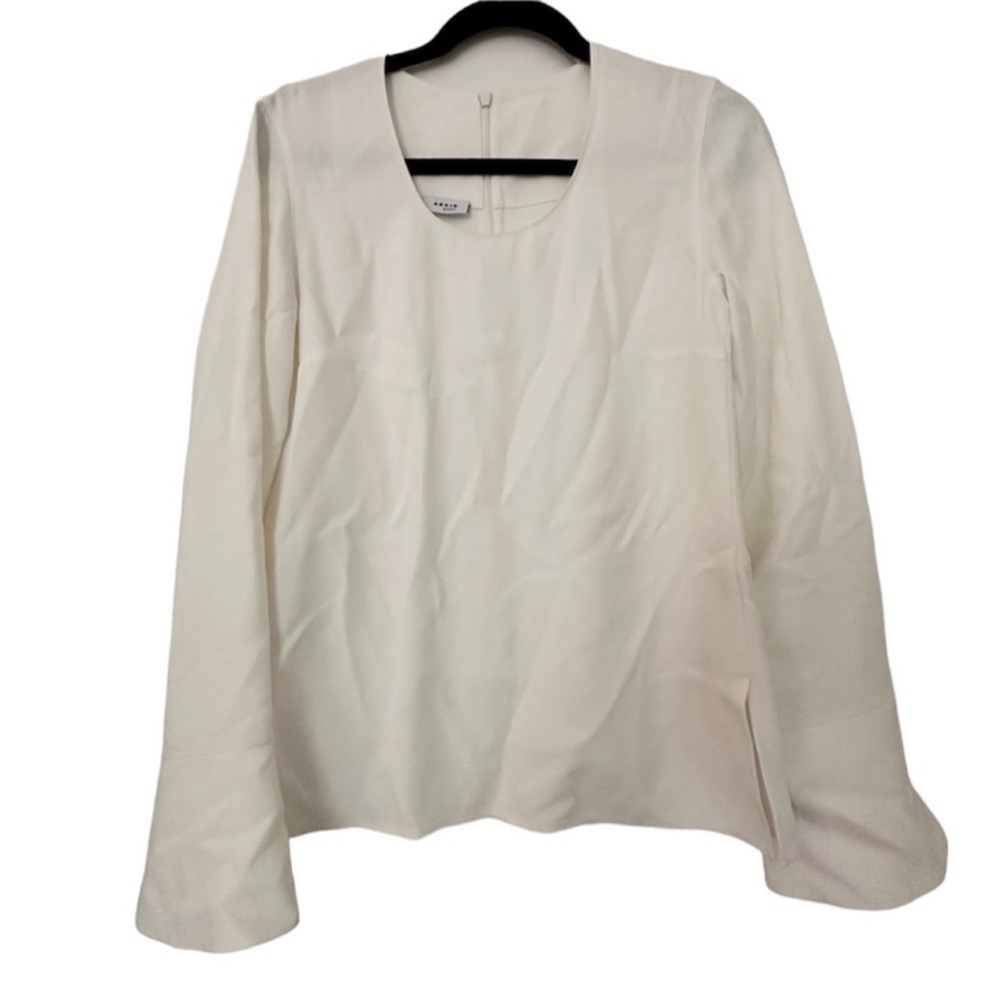 Akris Punto Back Zip Blouse Womens 6 Ivory